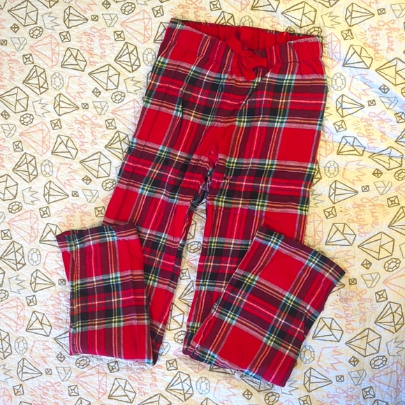 Lands end red plaid flannel pajama pants XXS 00 - Picture 1 of 5